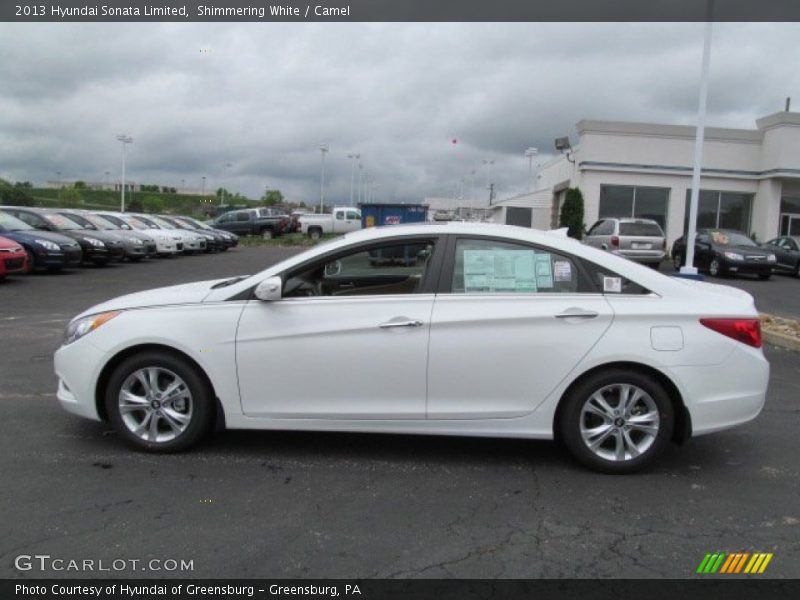 Shimmering White / Camel 2013 Hyundai Sonata Limited