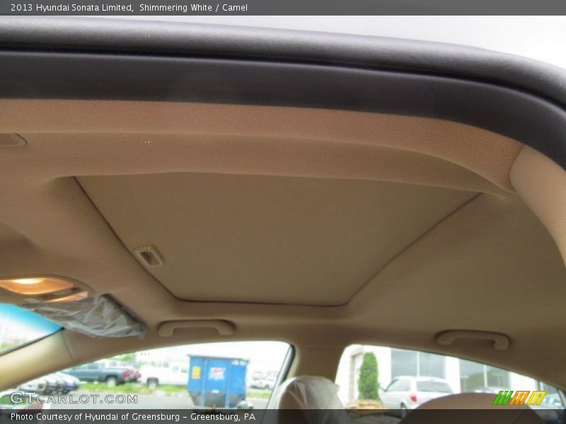 Shimmering White / Camel 2013 Hyundai Sonata Limited