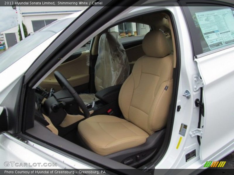 Shimmering White / Camel 2013 Hyundai Sonata Limited