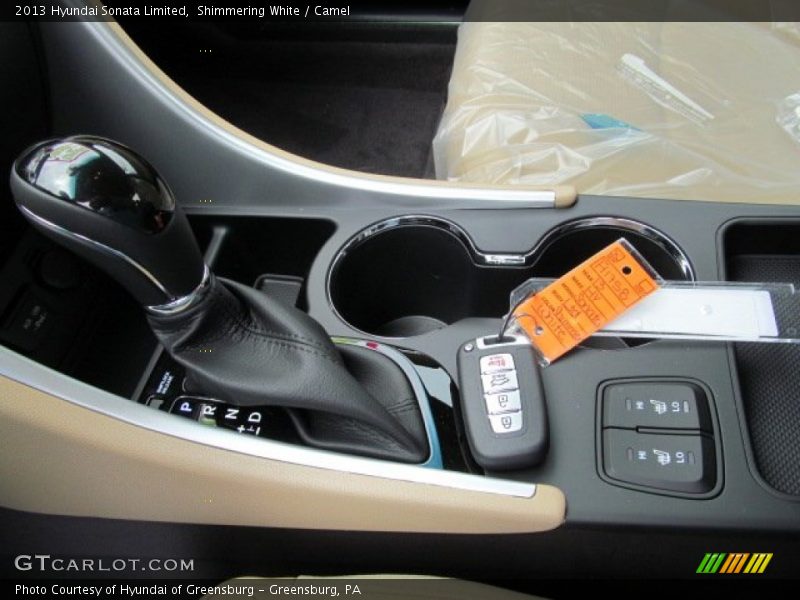 Shimmering White / Camel 2013 Hyundai Sonata Limited