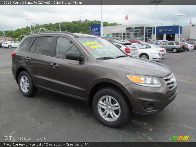 Cabo Bronze / Beige 2012 Hyundai Santa Fe GLS AWD