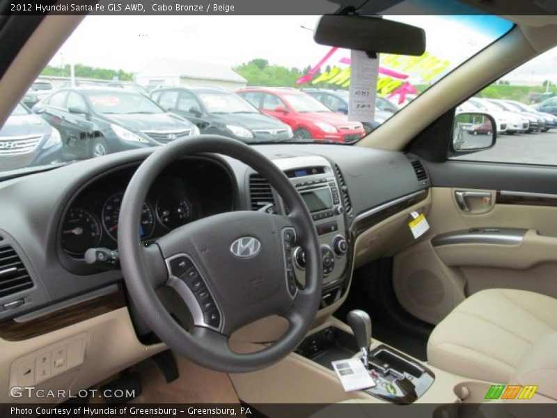 Cabo Bronze / Beige 2012 Hyundai Santa Fe GLS AWD