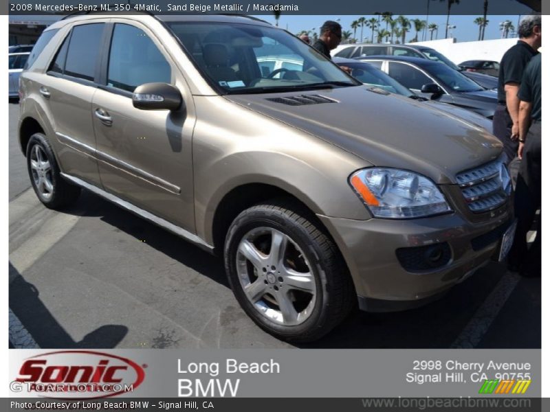 Sand Beige Metallic / Macadamia 2008 Mercedes-Benz ML 350 4Matic