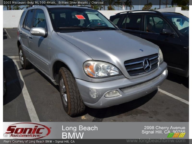 Brilliant Silver Metallic / Charcoal 2003 Mercedes-Benz ML 500 4Matic