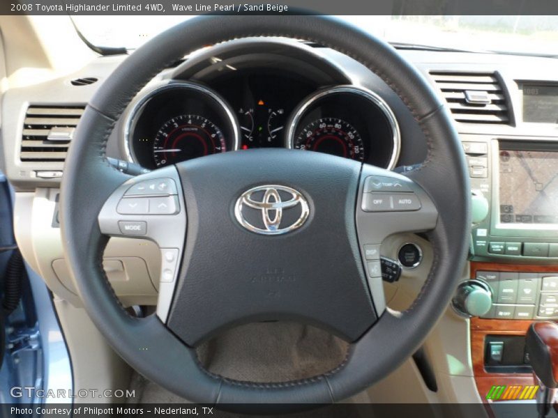 Wave Line Pearl / Sand Beige 2008 Toyota Highlander Limited 4WD