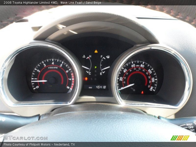 Wave Line Pearl / Sand Beige 2008 Toyota Highlander Limited 4WD