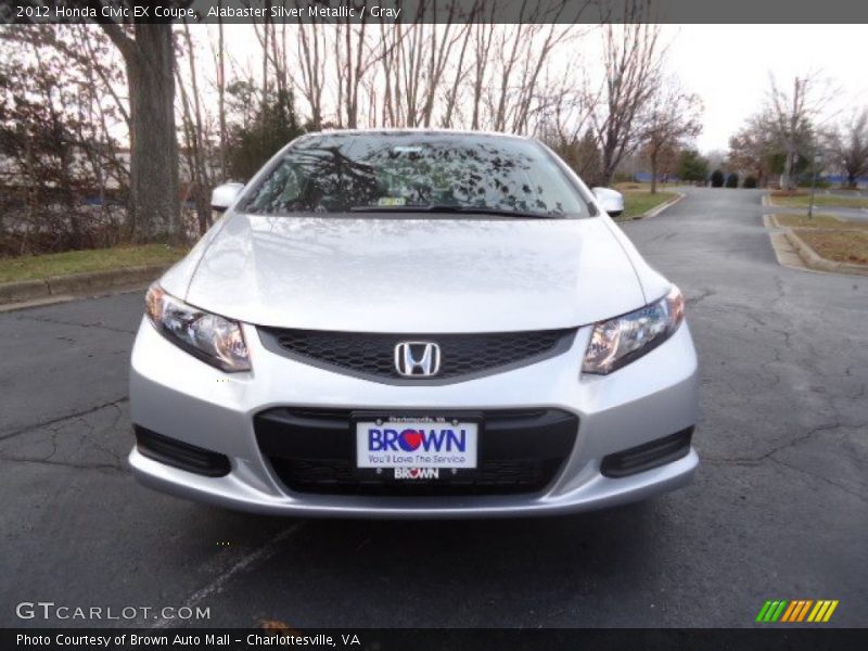 Alabaster Silver Metallic / Gray 2012 Honda Civic EX Coupe