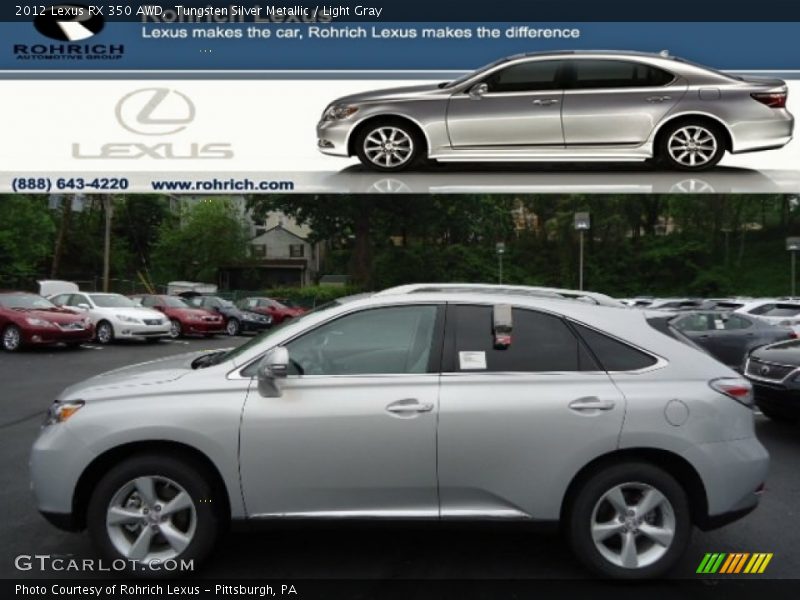 Tungsten Silver Metallic / Light Gray 2012 Lexus RX 350 AWD