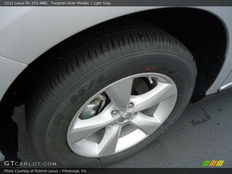 Tungsten Silver Metallic / Light Gray 2012 Lexus RX 350 AWD