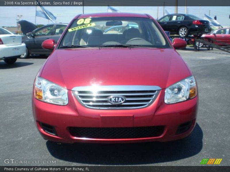 Spicy Red / Beige 2008 Kia Spectra EX Sedan