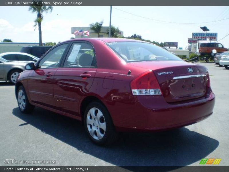 Spicy Red / Beige 2008 Kia Spectra EX Sedan