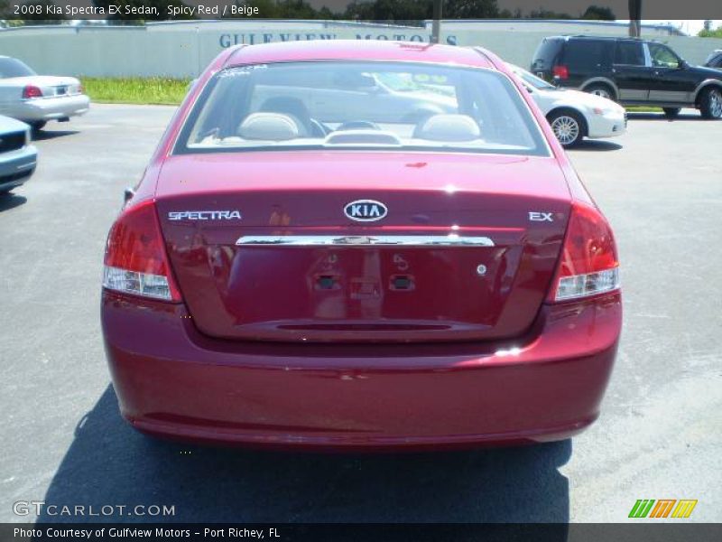 Spicy Red / Beige 2008 Kia Spectra EX Sedan