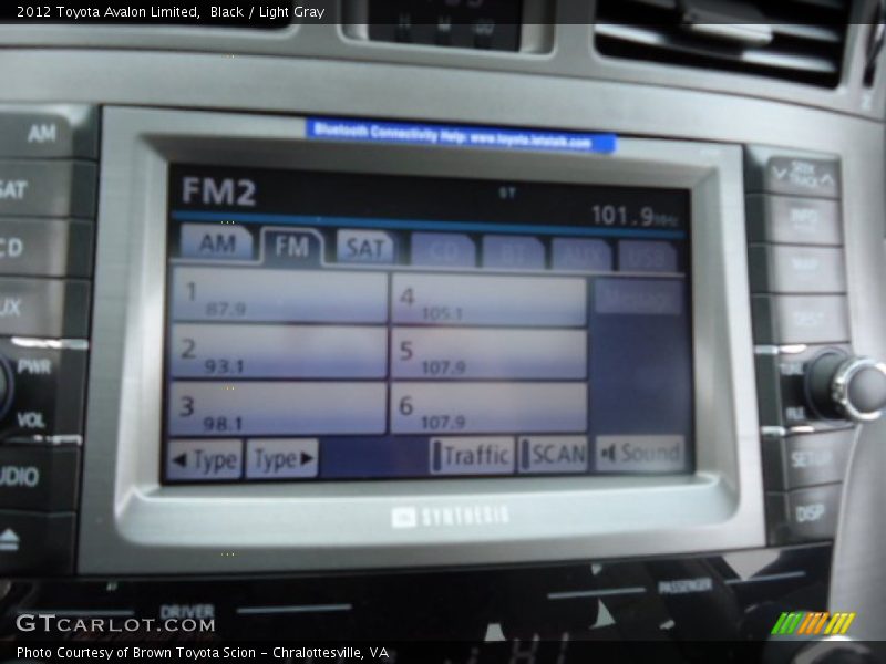 Black / Light Gray 2012 Toyota Avalon Limited