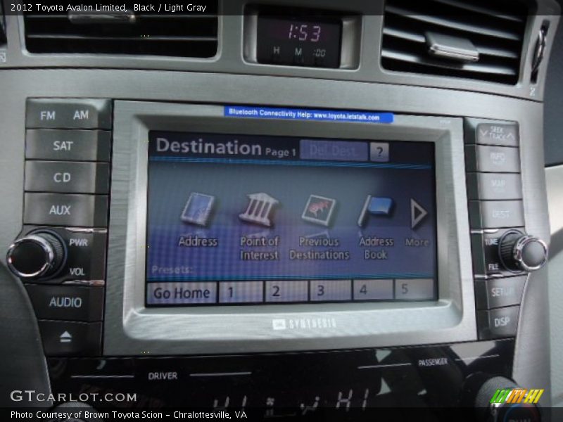 Black / Light Gray 2012 Toyota Avalon Limited