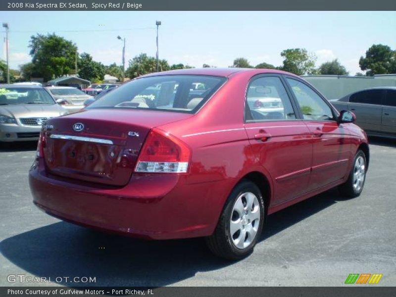 Spicy Red / Beige 2008 Kia Spectra EX Sedan