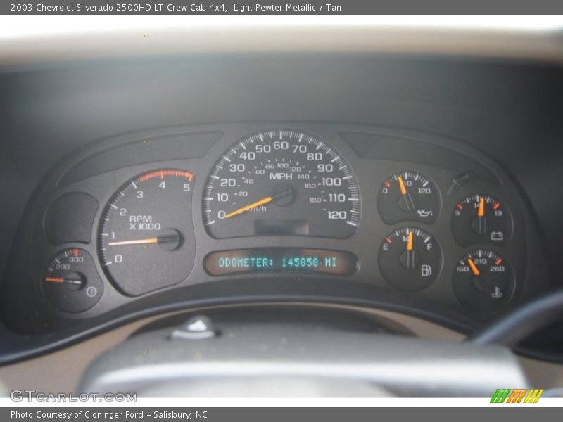 Light Pewter Metallic / Tan 2003 Chevrolet Silverado 2500HD LT Crew Cab 4x4