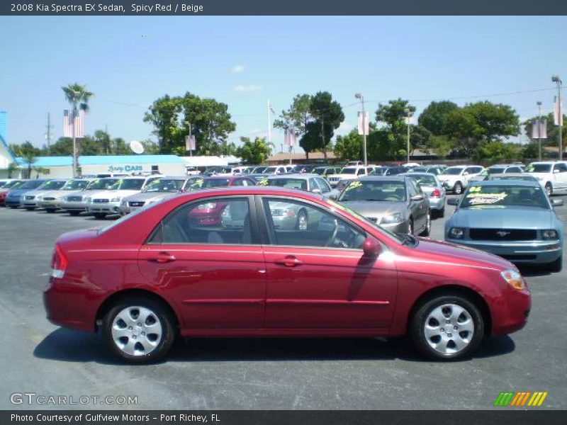 Spicy Red / Beige 2008 Kia Spectra EX Sedan