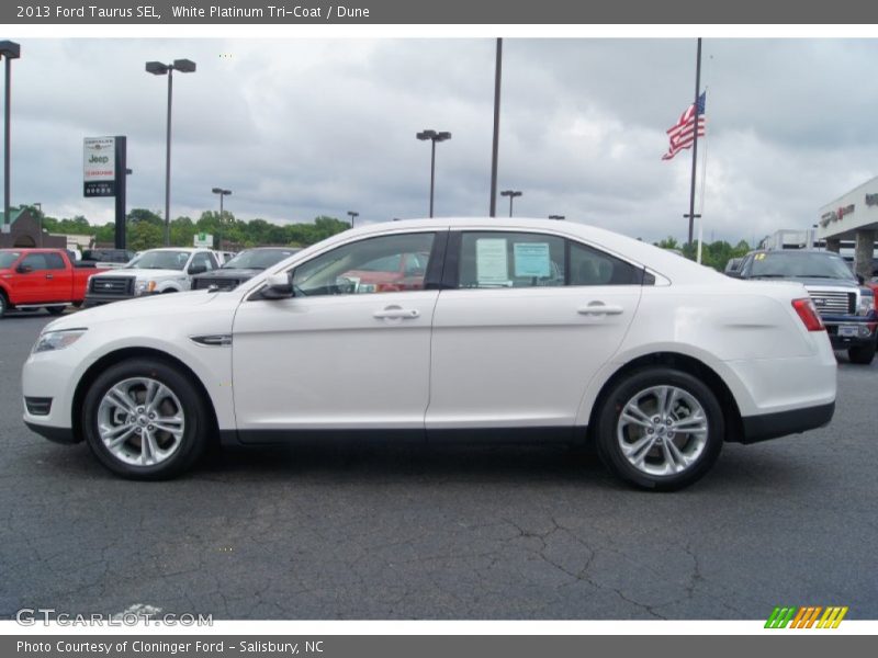 White Platinum Tri-Coat / Dune 2013 Ford Taurus SEL