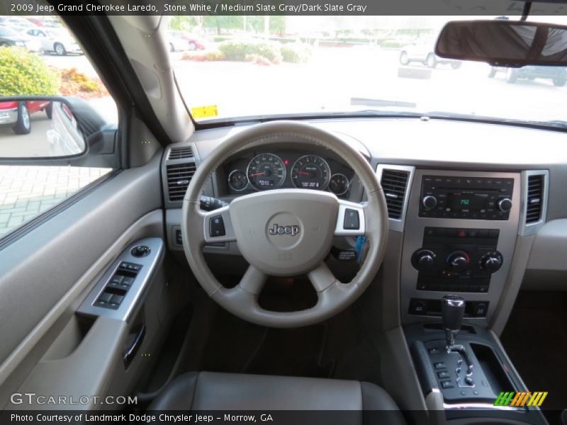 Stone White / Medium Slate Gray/Dark Slate Gray 2009 Jeep Grand Cherokee Laredo
