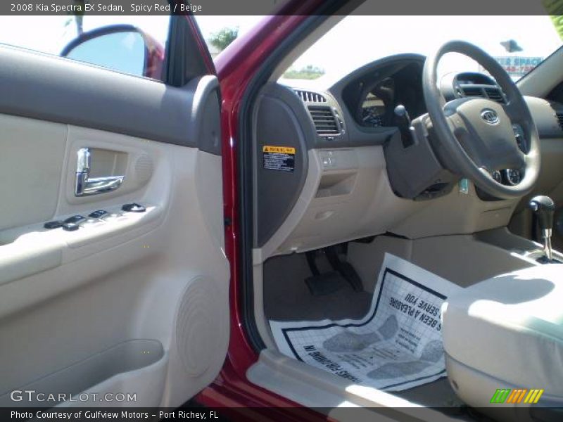 Spicy Red / Beige 2008 Kia Spectra EX Sedan