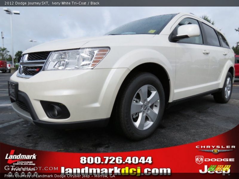Ivory White Tri-Coat / Black 2012 Dodge Journey SXT