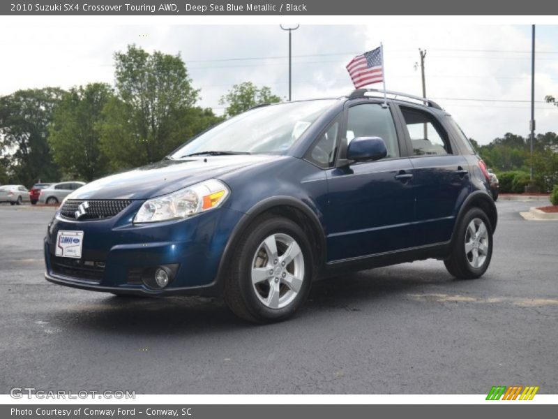 Deep Sea Blue Metallic / Black 2010 Suzuki SX4 Crossover Touring AWD