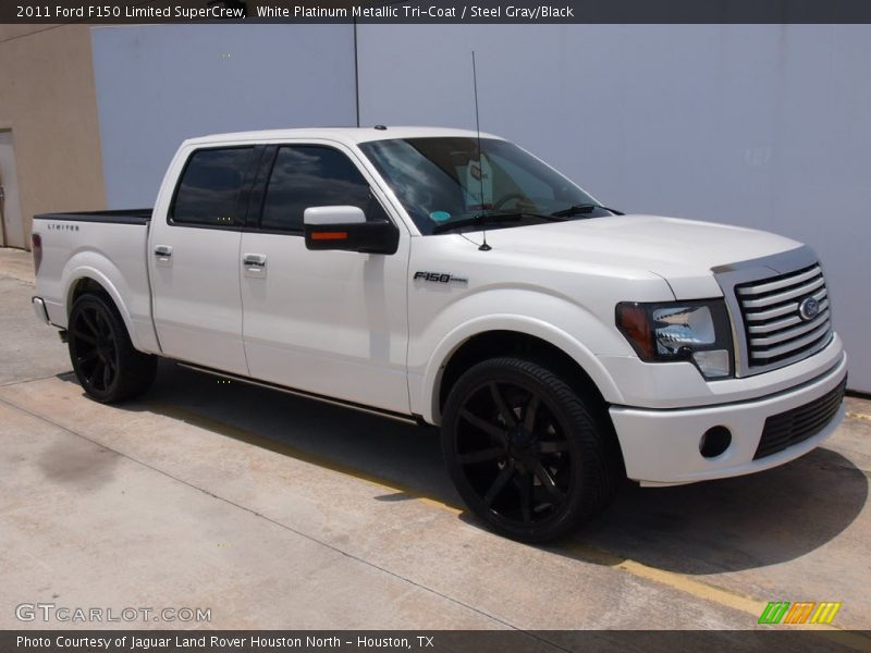 White Platinum Metallic Tri-Coat / Steel Gray/Black 2011 Ford F150 Limited SuperCrew