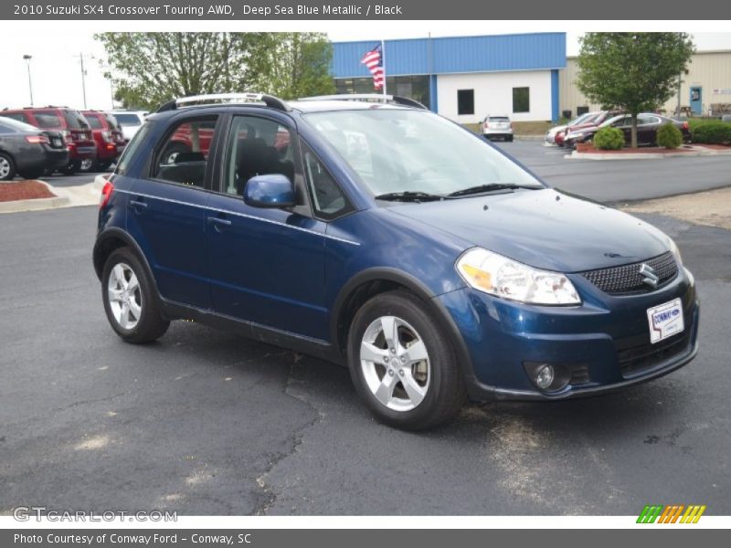 Deep Sea Blue Metallic / Black 2010 Suzuki SX4 Crossover Touring AWD