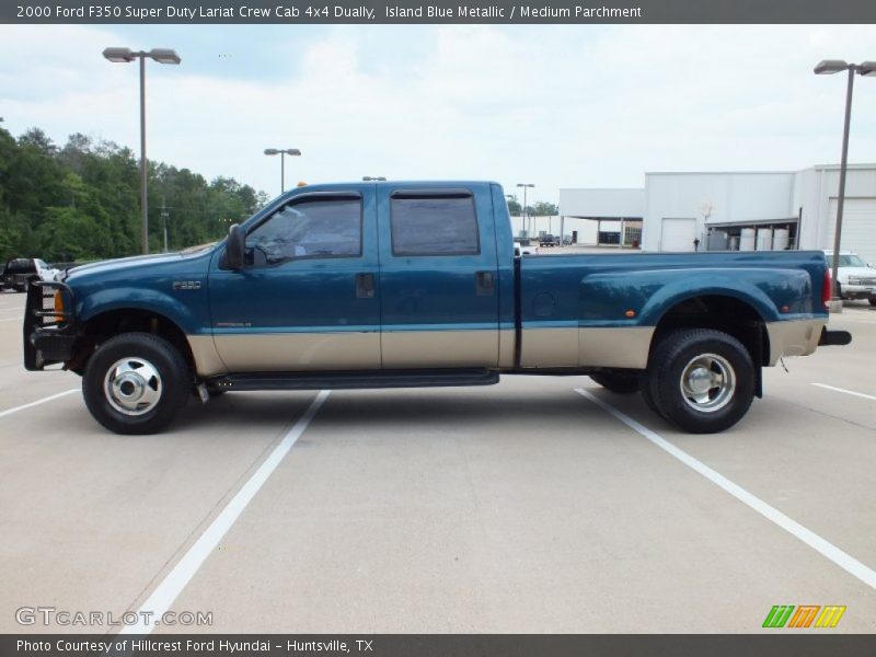 Island Blue Metallic / Medium Parchment 2000 Ford F350 Super Duty Lariat Crew Cab 4x4 Dually