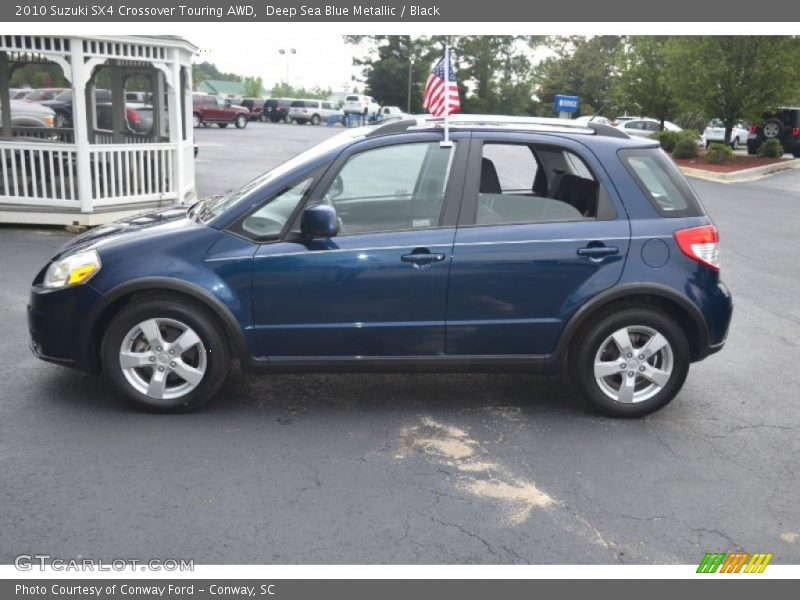 Deep Sea Blue Metallic / Black 2010 Suzuki SX4 Crossover Touring AWD