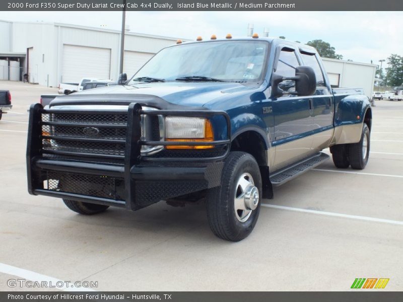 Island Blue Metallic / Medium Parchment 2000 Ford F350 Super Duty Lariat Crew Cab 4x4 Dually