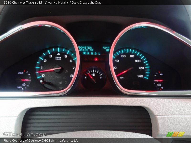 Silver Ice Metallic / Dark Gray/Light Gray 2010 Chevrolet Traverse LT