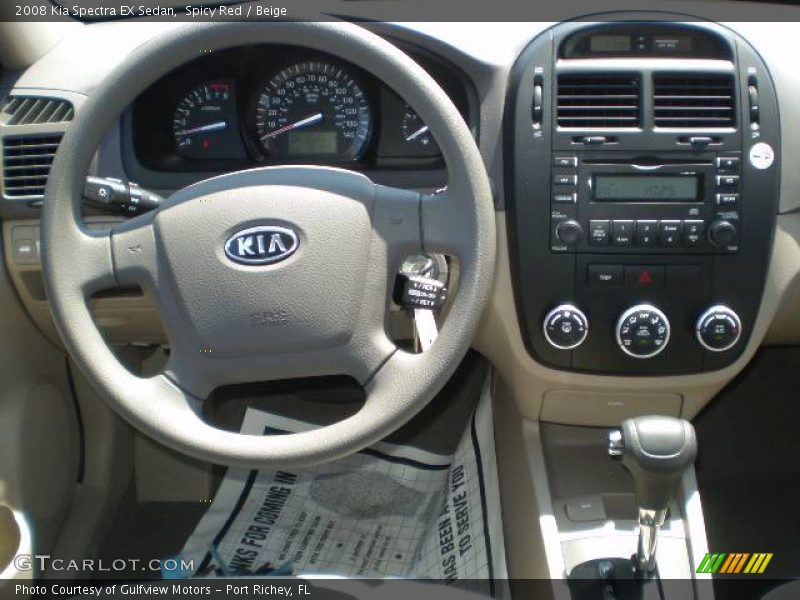Spicy Red / Beige 2008 Kia Spectra EX Sedan