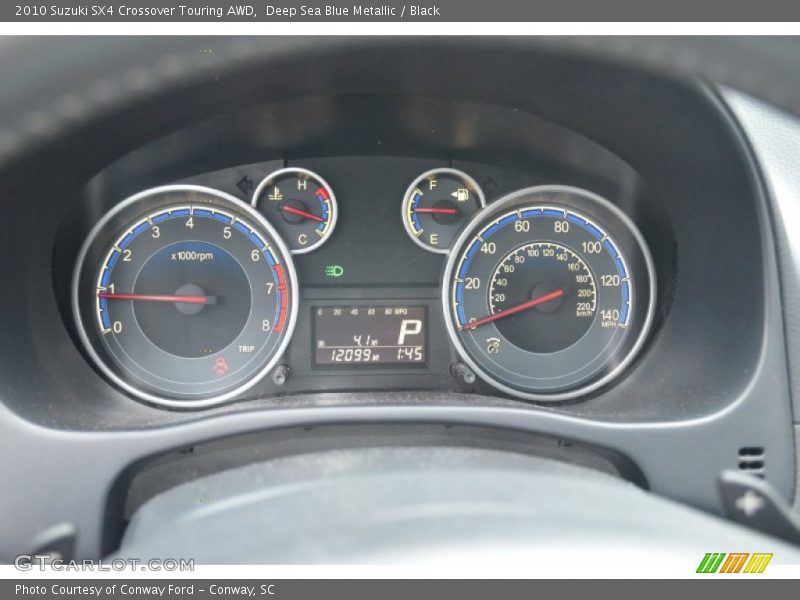 Deep Sea Blue Metallic / Black 2010 Suzuki SX4 Crossover Touring AWD