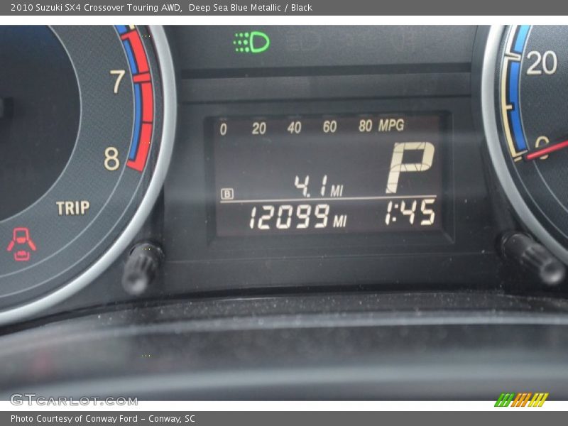 Deep Sea Blue Metallic / Black 2010 Suzuki SX4 Crossover Touring AWD