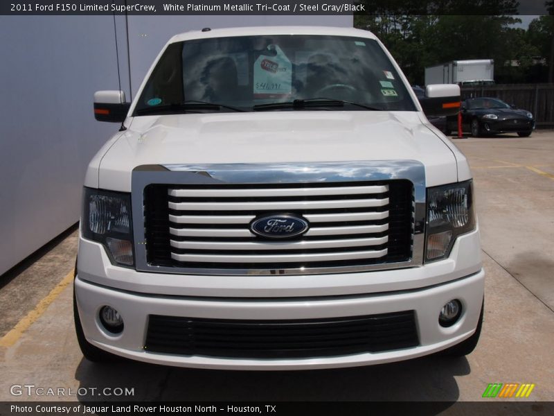 White Platinum Metallic Tri-Coat / Steel Gray/Black 2011 Ford F150 Limited SuperCrew