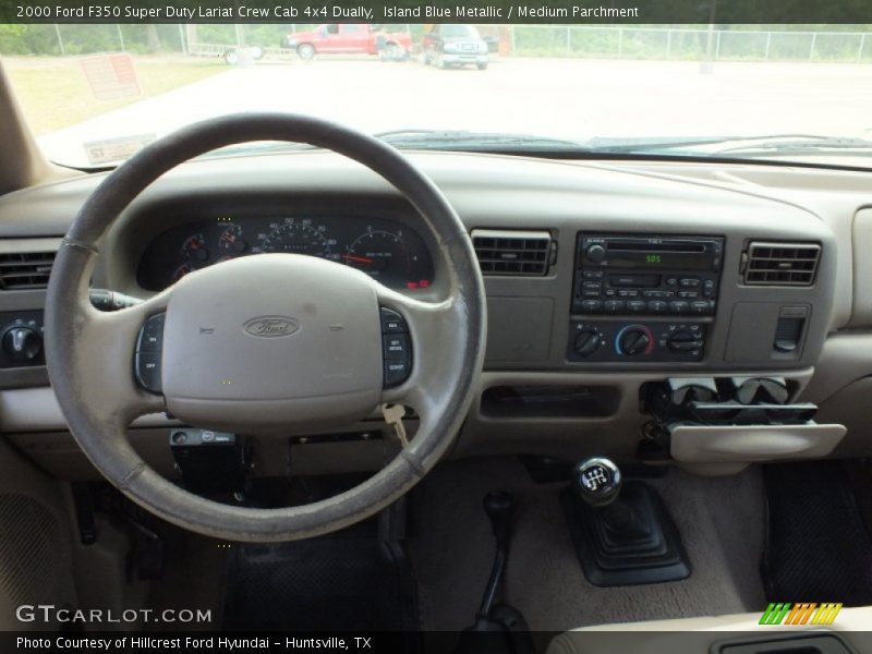 Island Blue Metallic / Medium Parchment 2000 Ford F350 Super Duty Lariat Crew Cab 4x4 Dually