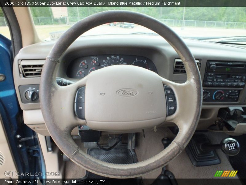 Island Blue Metallic / Medium Parchment 2000 Ford F350 Super Duty Lariat Crew Cab 4x4 Dually