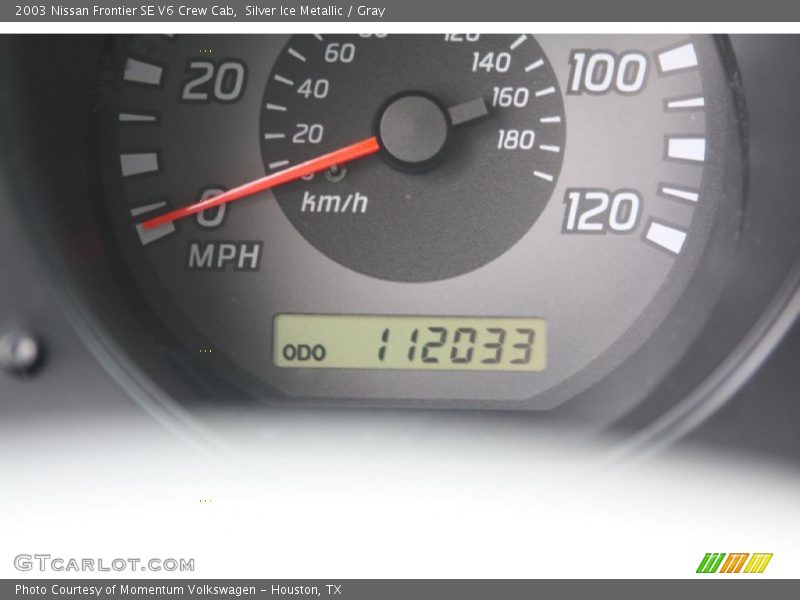 Silver Ice Metallic / Gray 2003 Nissan Frontier SE V6 Crew Cab
