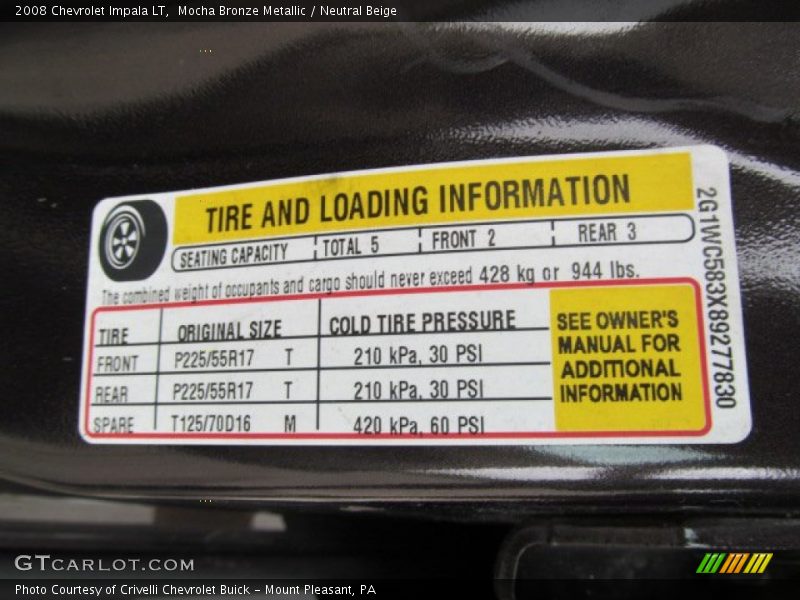 Mocha Bronze Metallic / Neutral Beige 2008 Chevrolet Impala LT