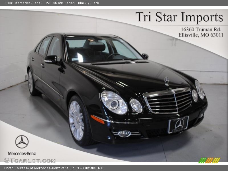 Black / Black 2008 Mercedes-Benz E 350 4Matic Sedan