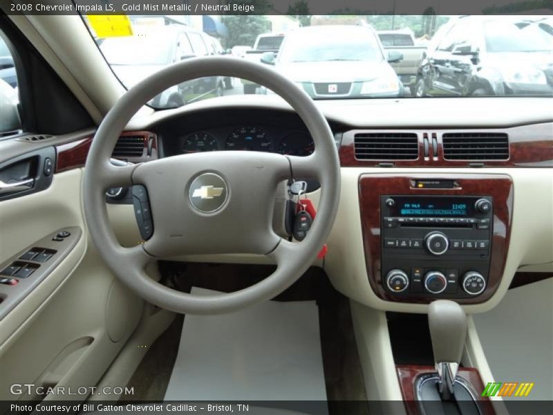 Gold Mist Metallic / Neutral Beige 2008 Chevrolet Impala LS