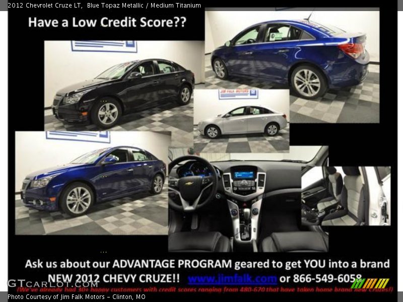 Blue Topaz Metallic / Medium Titanium 2012 Chevrolet Cruze LT