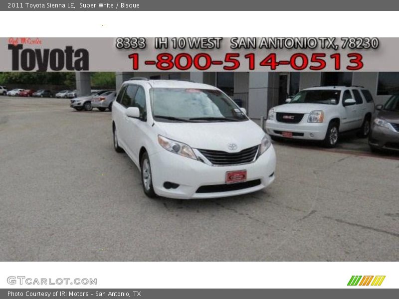 Super White / Bisque 2011 Toyota Sienna LE