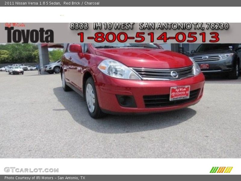 Red Brick / Charcoal 2011 Nissan Versa 1.8 S Sedan