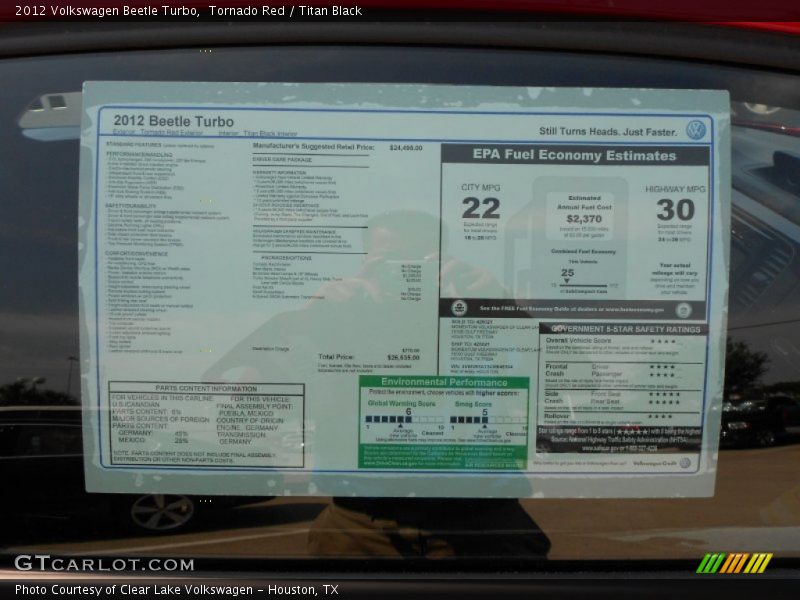 Tornado Red / Titan Black 2012 Volkswagen Beetle Turbo