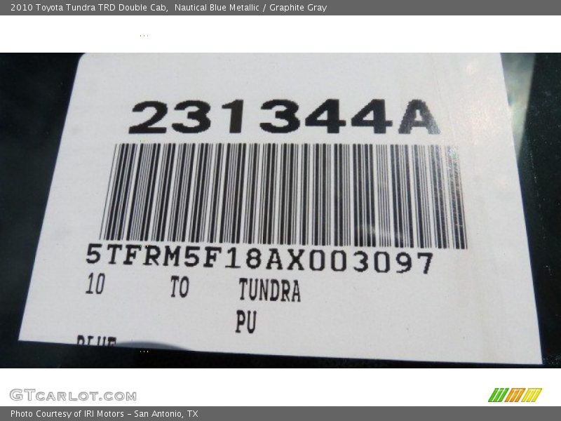 Nautical Blue Metallic / Graphite Gray 2010 Toyota Tundra TRD Double Cab