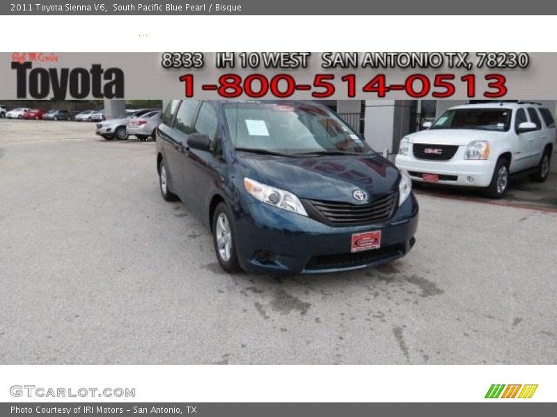 South Pacific Blue Pearl / Bisque 2011 Toyota Sienna V6