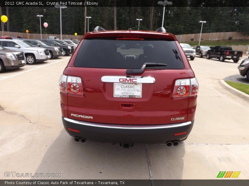 Crystal Red Tintcoat / Ebony 2012 GMC Acadia SL