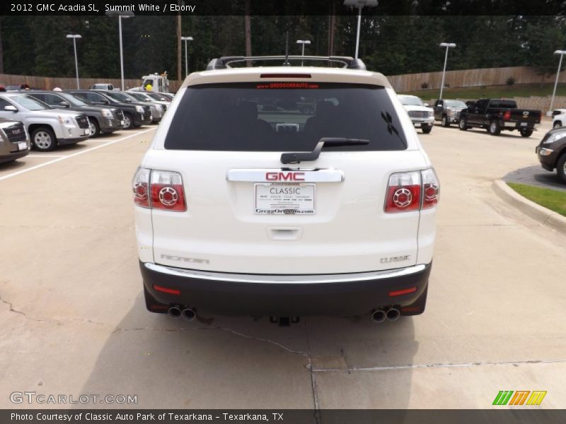 Summit White / Ebony 2012 GMC Acadia SL